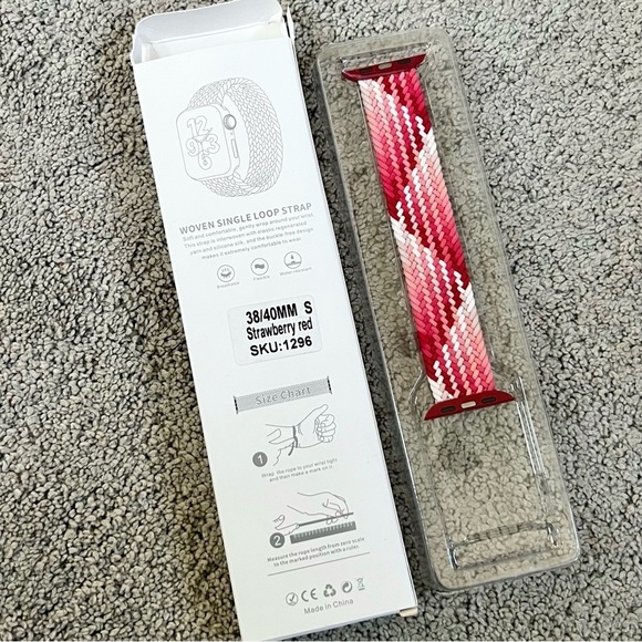 Solace Braided Loop Apple Watch Band in Strawberry, 38/40mm NWT - Picture 1 of 5